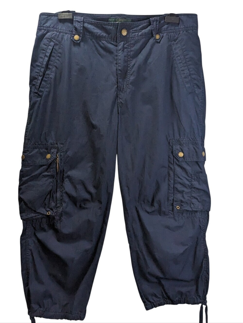 Lauren Ralph Lauren Navy Blue Barrel Leg Cargo Capris Size 16